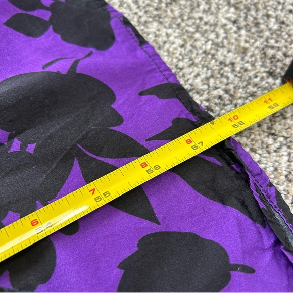 Delfi Collective V-neck Maxi Dress Anthropologie Silk Blend Purple Floral Pocket - Picture 12 of 12